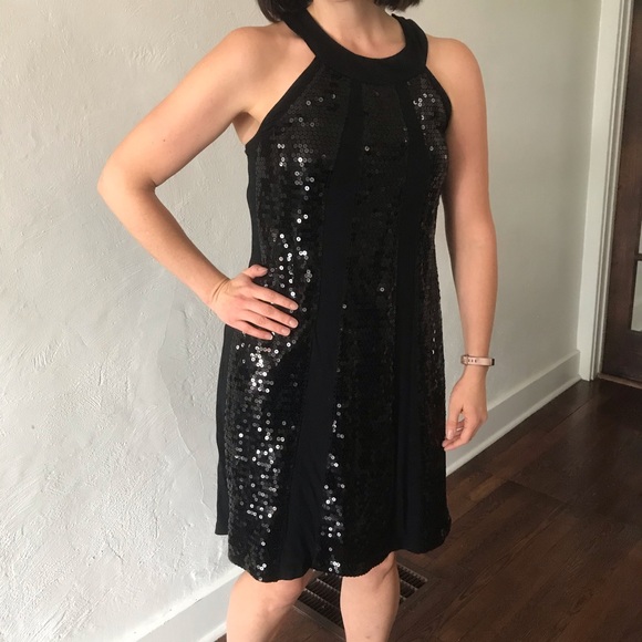 INC International Concepts Dresses & Skirts - I.N.C. Black Sequined Racer Back Party Dress